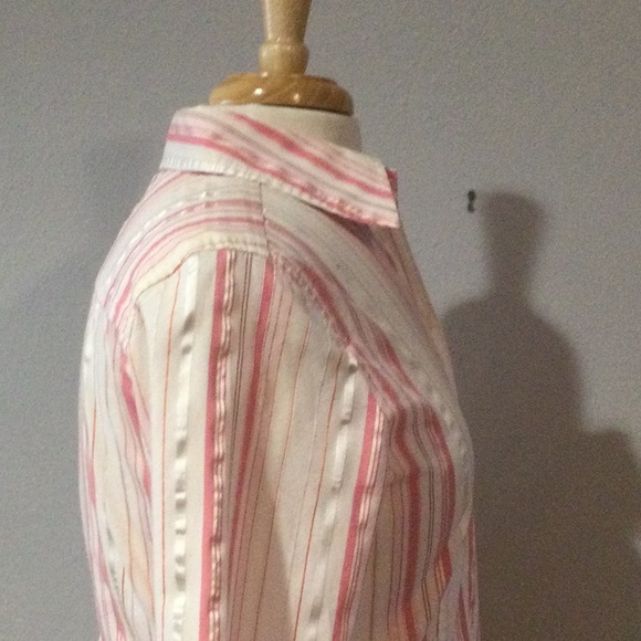 Apt 9 Button Front Collared Stripe Shirt Size Medium - Picture 9 of 15